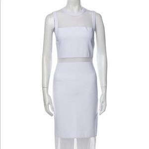 Alice + Olivia Karman midi dress with mesh trim